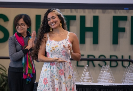Barbara Herrera, a master’s student in the USF School of Interdisciplinary Global Studies. (Photo by Corey Lepak) 