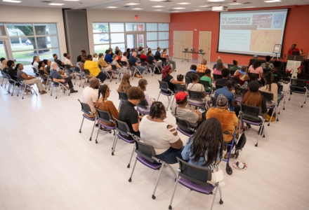 Dr. Jackson shares the Black Cemetery Network’s latest research, advocacy and collaboration efforts. (Photo by Corey Lepak)