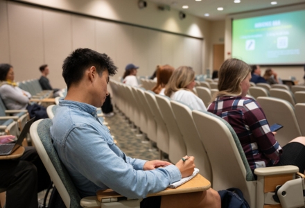 Students attending the event were able to fulfill the opportunity for rigorous debate as mandated by the State of Florida Civics Literacy graduation requirement. (Photo by Corey Lepak)
