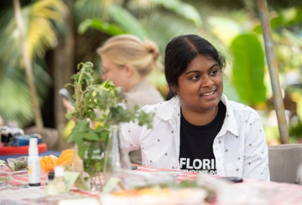 USF College of Arts and Sciences student Dharsh Saravana is majoring in environmental science and policy and double minoring in math and GIS. (Photo by Corey Lepak)