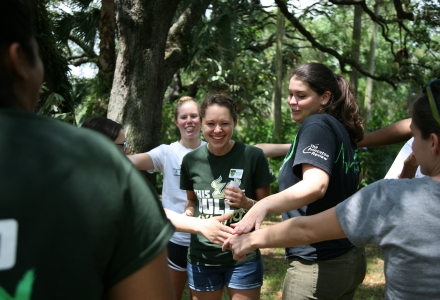 Samantha Holland Hughes (center) at the annual DSLS retreat in 2015. (Photo courtesy of DSLS)