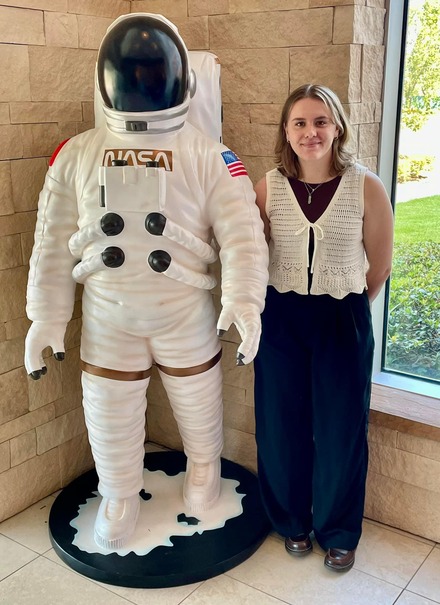 Gracie Glover obtaining her NASA ID card at the Kennedy Space Center located on Merritt Island, Fla. (Photo courtesy of Gracie Glover)
