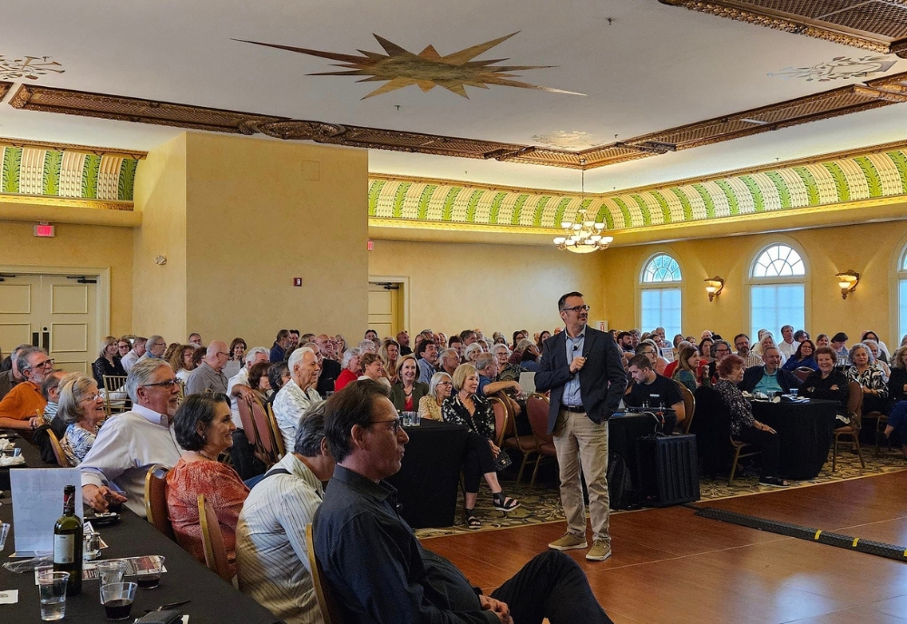 Dr. Davide Tanasi presented his research on ancient Sicily at The Italian Club of Tampa, located in historic Ybor City. (Photo courtesy of Dr. Davide Tanasi)