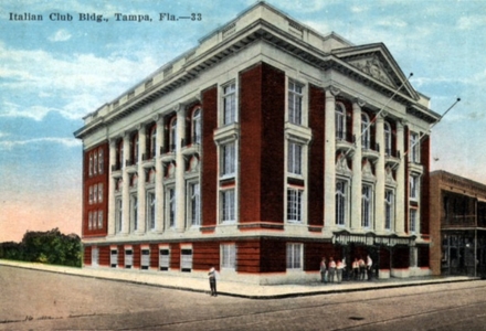 A postcard of The Italian Club building, circa 1910s. (Photo by Hampton Dunn Collection of Florida Postcards, USF Digital Commons)