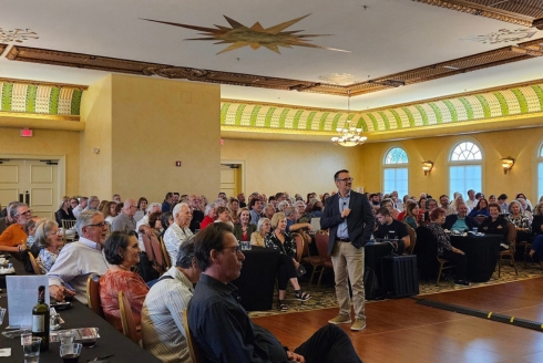 Dr. Davide Tanasi presented his research on ancient Sicily at The Italian Club of Tampa, located in historic Ybor City. (Photo courtesy of Dr. Davide Tanasi)