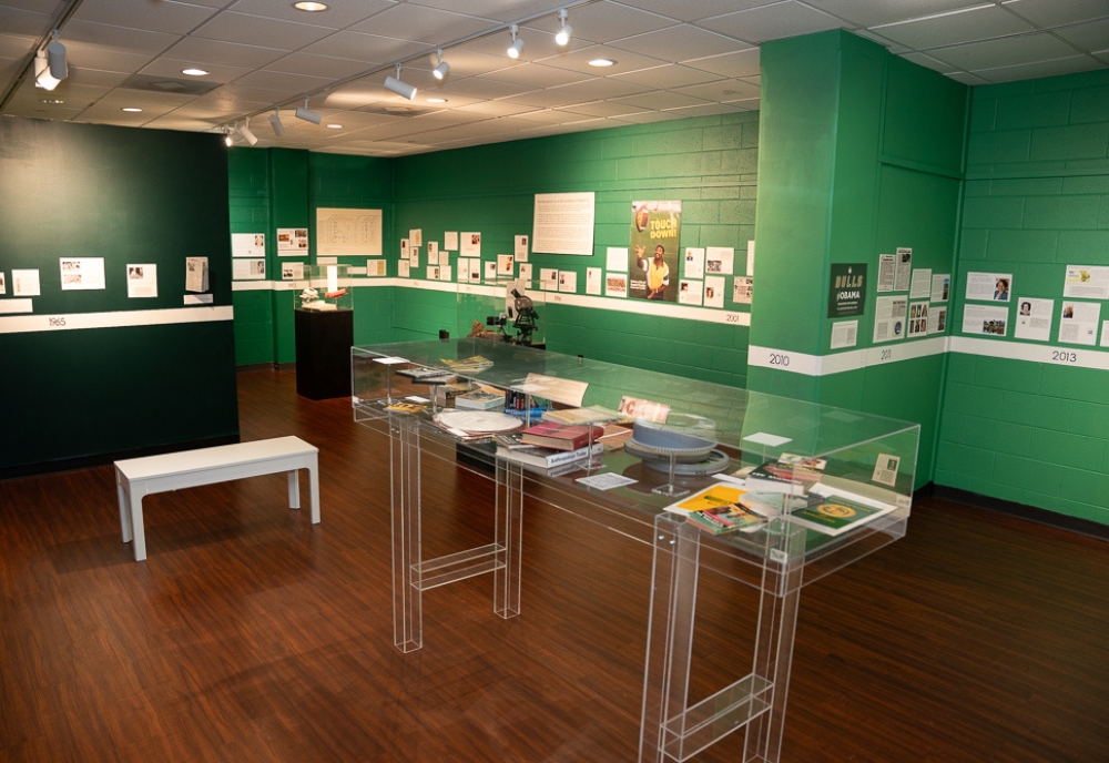Overview of the “To See Ourselves Like Somebody Else: Reflections on 60 Years of Anthropology at USF” exhibition located in the SOC building’s Waterman Gallery. (Photo by Corey Lepak)