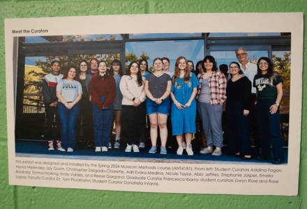 Dr. Thomas Pluckhahn and students in his Museum Methods course included a photo of themselves in the exhibition. (Photo by Corey Lepak)