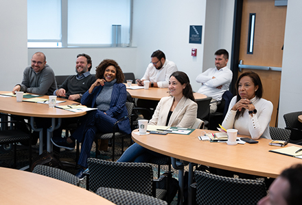 Participants of the Journalism & Democracy Program attended multiple sessions on the USF campus for two weeks of intensive English-language, conversational workshops on democracy, technology, news, and information quality. (Photo by Corey Lepak)