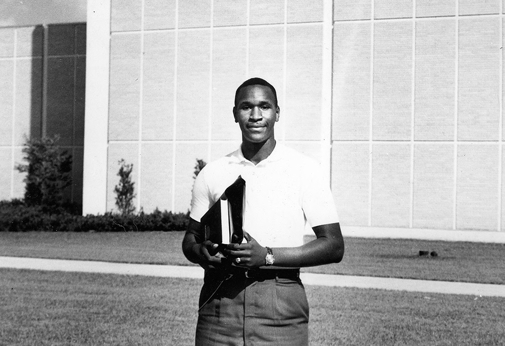 Dr. Ernest Boger on the USF Tampa campus in 1961. (Photo courtesy of the USF Digital Commons) 