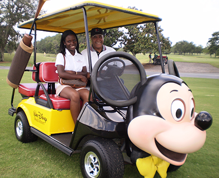 Dr. Ernest Boger visiting his Professional Golf Management students working at the Walt Disney World Resort in Orlando, Fla. (Photo courtesy of Dr. Ernest Boger)