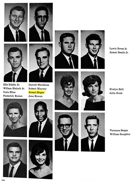 Dr. Ernest Boger’s yearbook photo in the USF student yearbook of 1964-1965. (Photo courtesy of the USF Digital Commons)