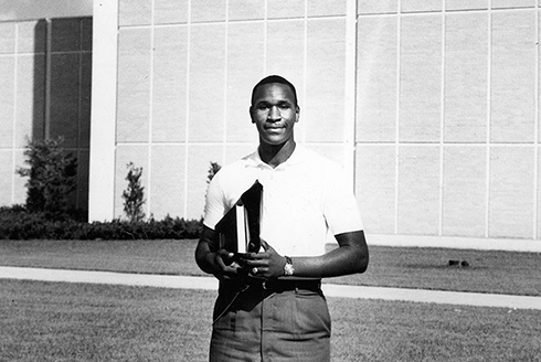 Dr. Ernest Boger on the USF Tampa campus in 1961. (Photo courtesy of the USF Digital Commons) 