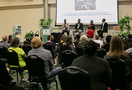 Attendees onlooking panelists during the 2022 IBL Annual Conference. (Photo by Dakota Galvin)