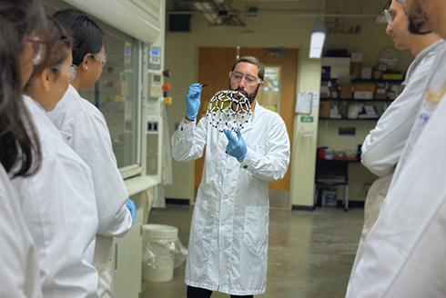 USF students participating in The Spanopoulos Lab with Dr. Spanopoulos (center).   (Photo courtesy of Dr. Ioannis Spanopoulos)