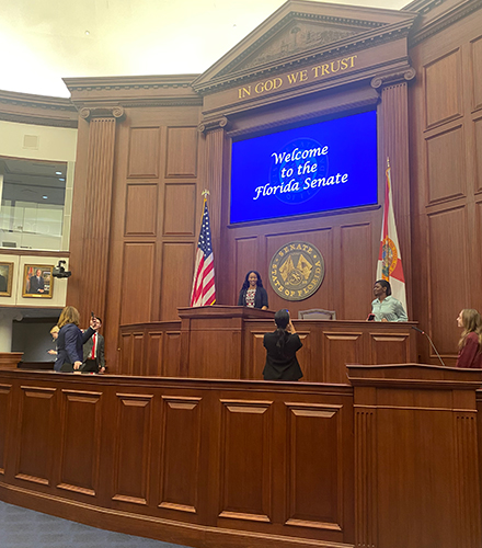 Students of the Legislative Internship Program at the Florida State Senate in Tallahassee, FL. (Photo courtesy of Savannah Havird)