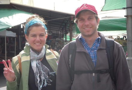 Jackie von Salm (left) and Chris Witowski (right) in Melbourne, Australia during the International Chemical Ecology Trip in 2013. (Photo courtesy of Jackie von Salm)