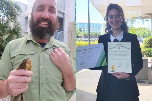PhD candidate Colin Goodman and undergraduate Kira Ruiz-Houston
