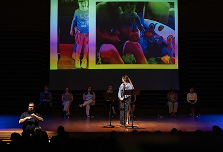 Psychology student Kaitlyn Hadcock shares memories from her childhood. (Photo by Laura Lyon Photography)