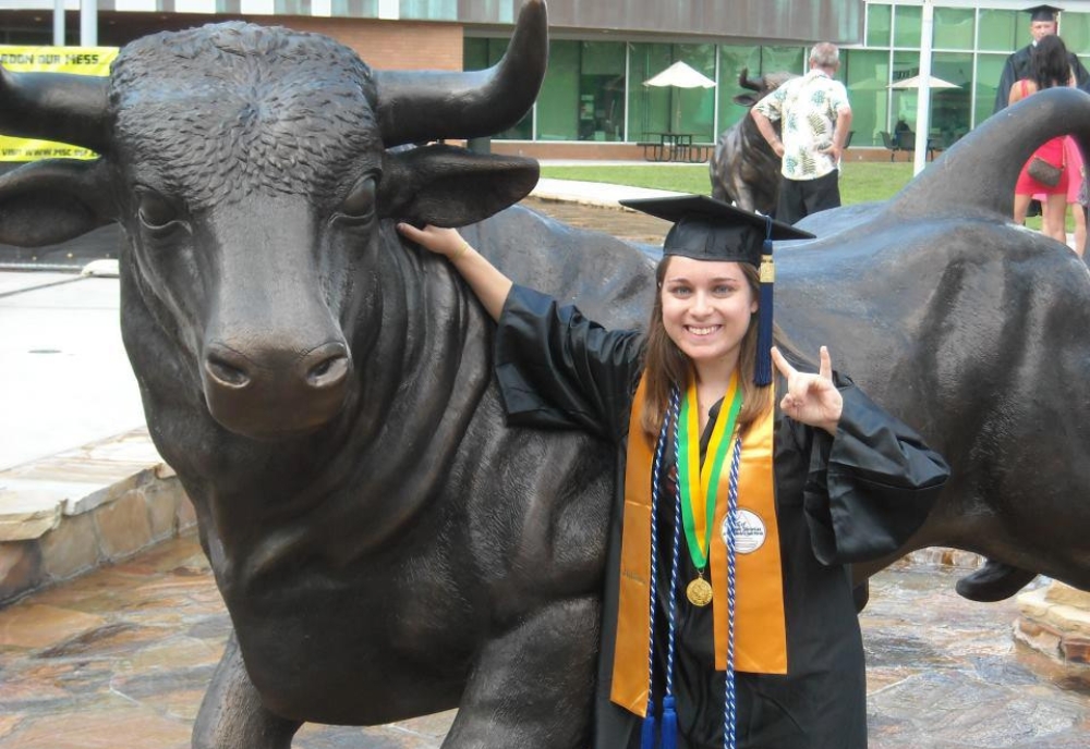Rachel Gilmore, an alumna of CAS, at her graduation ceremony in 2012. (Photo courtesy of Rachel Gilmore)