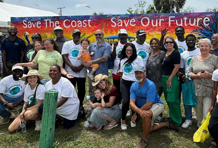 Port St. Joe community rallies for Earth Day to celebrate the pausing of the LNG facility. (Photo courtesy of Abby Vidmar)