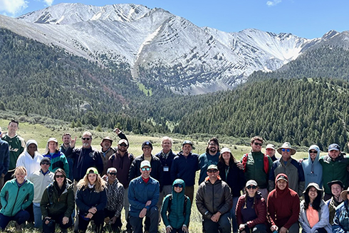 Geosciences Field Station in Mackay, Idaho with mountains behind (Photo courtesy of Paul Wetmore)
