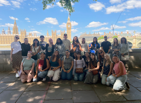 Harry Potter Films students at Westminster Bridge/Parliament/Big Ben. Photo courtesy of Jessica Cook.