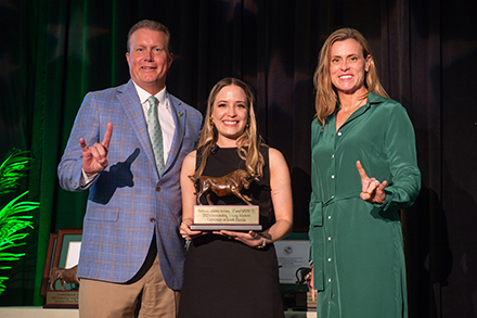 In 2025, Alastre Arcusa was one of six recipients of the Outstanding Young Alumni Award. (Photo courtesy of Tim Hoffman)