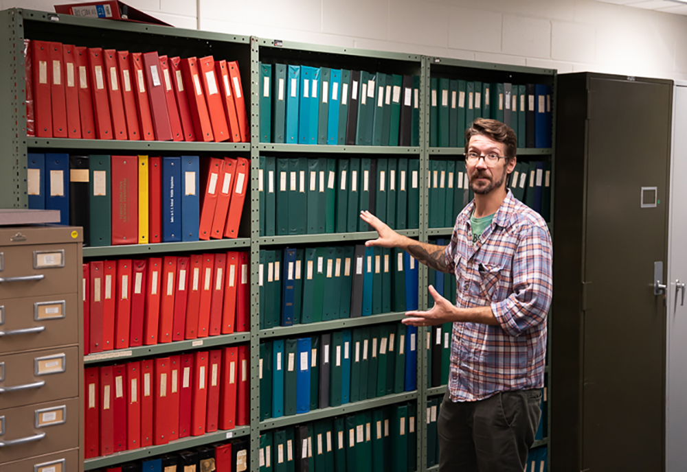 The archives within the herbarium include extensive research and texts, many of which have been authored by former USF faculty. (Photo by Corey Lepak)