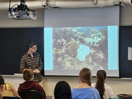 John Parkinson speaks to students