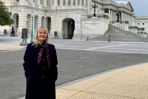 Tammy Allen stands in front of US Capitol building