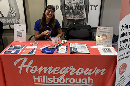 I had so much fun tabling for Homegrown Hillsborough at Patel College’s sustainability career fair and expo. (Photo by Savannah Bennett)