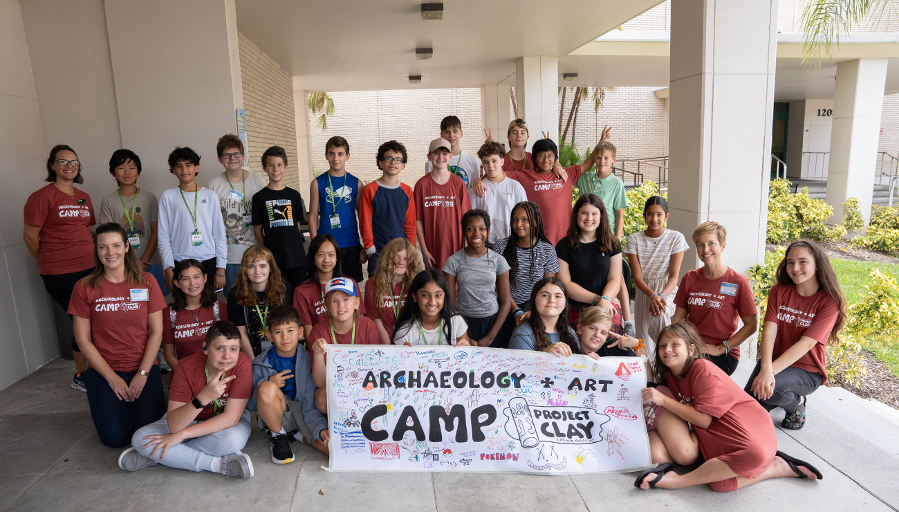 This year, 27 students attended the inaugural Archaeology + Art Camp on USF's Tampa campus. (Photo credit: Corey Lepak)