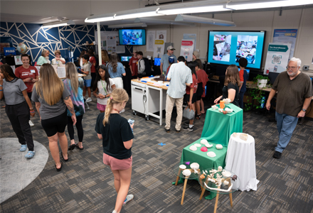 The Access 3D Lab filled with campers and their projects for Gallery held on the last day of camp. (Photo credit: Corey Lepak)