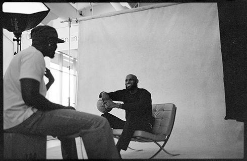 Mark Clennon behind the scenes on his photoshoot with LeBron James
