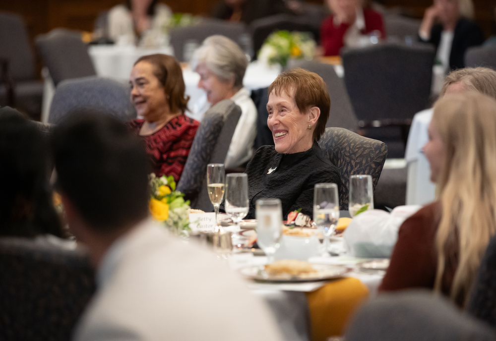 Castor regularly attends the Frontiers of Knowledge community lectures held by the College of Arts and Sciences, which introduce faculty and important topics to community leaders. (Photo by Corey Lepak)