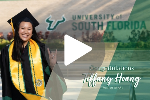 Congratulations Tiffany Hoang thumbnail - Tiffany in graduate regalia