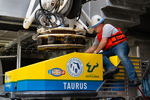 The Office of Naval Research helped support new research that utilizes a remotely operated vehicle to study some of the most remote areas of the deep sea [Photo by Cliff McBride, University Communications and Marketing]