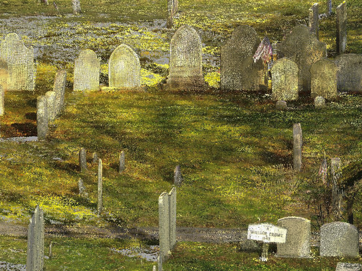 circle of cemetery stones