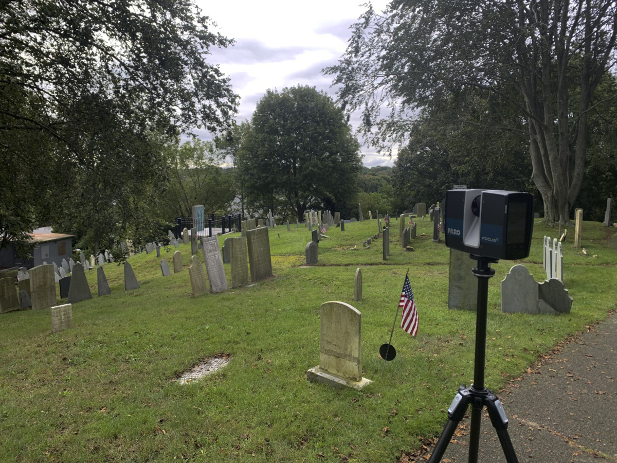 camera setup in cemetery