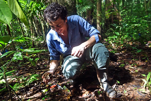 Plant community ecologist Paul-Camilo Zalamea in the field in Barro Colorado Island, Panama