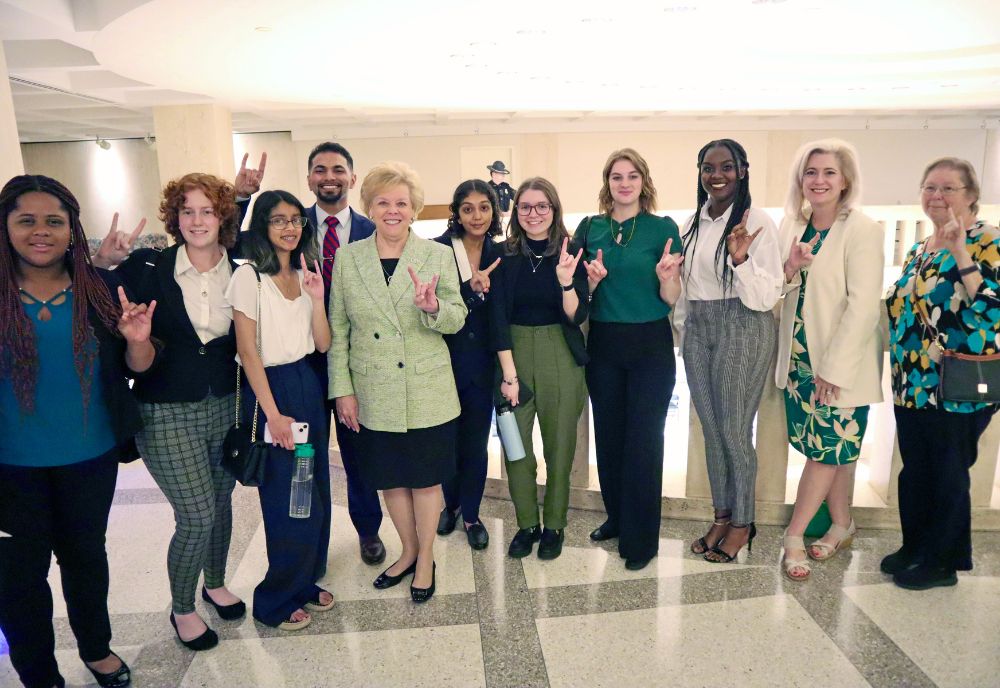 USF President Rhea Law and students in the LIP program show their USF pride during USF Day at the Capitol held Feb. 8 in Tallahassee.