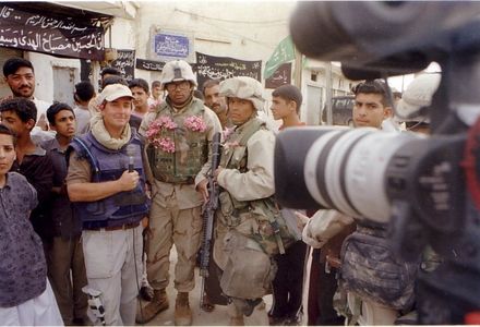 Sanders reporting from Baghdad in April 2003