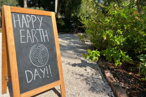 Happy Earth Day chalboard sign