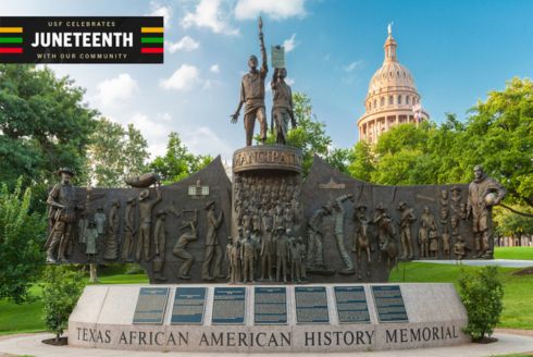 Texas African American History Memorial with Juneteenth banner image