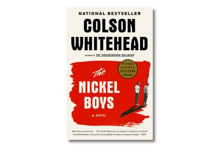 Book cover of "The Nickel Boys" with two boys facing away.