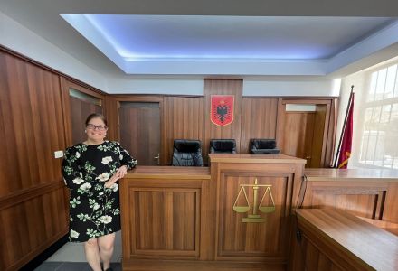 McLauchlan visited the appellate court in Tirana, Albania, during her Western Balkans visit. (Photo courtesy of Judithanne Scourfield McLauchlan)