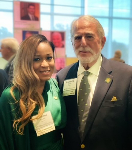 Monique D. Hayes (left) with her previous professor, Judge Raymond Gross (right). (Photo courtesy of Monique D. Hayes)