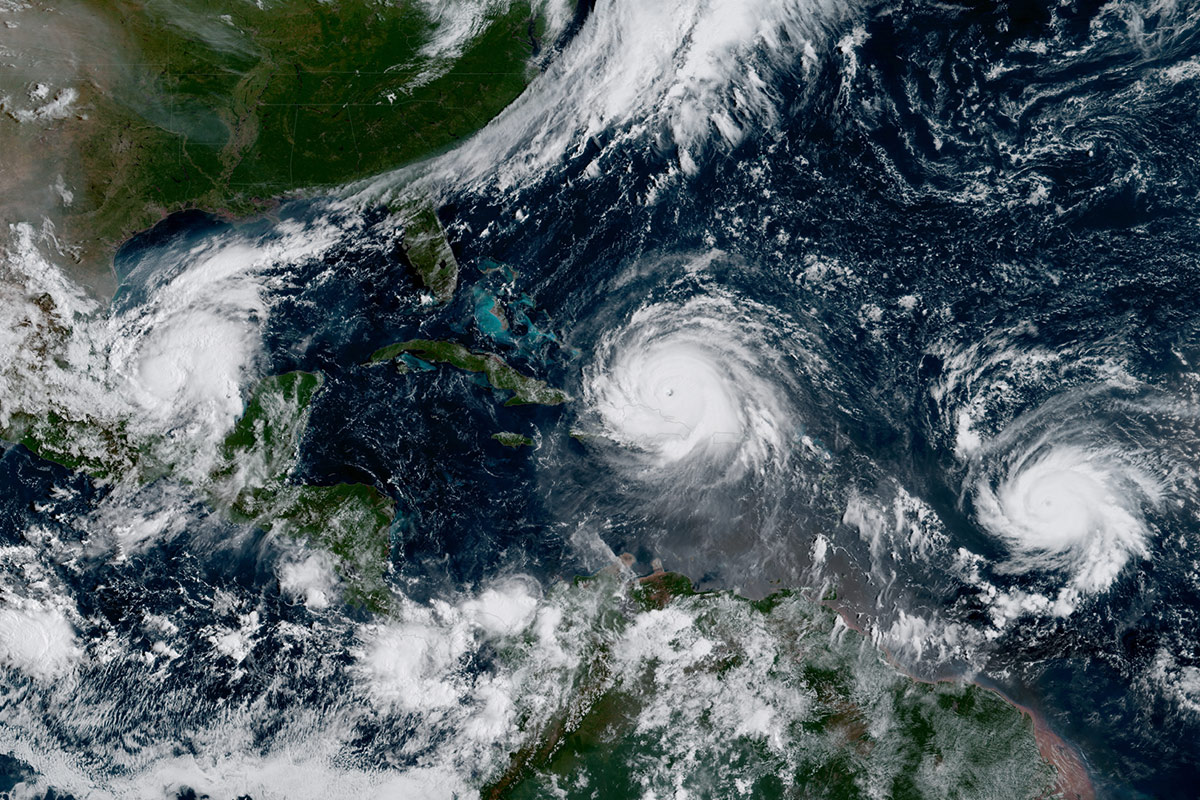 hurricane satellite view