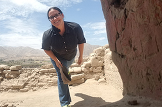 Photo of Christine Bergmann working in Peru