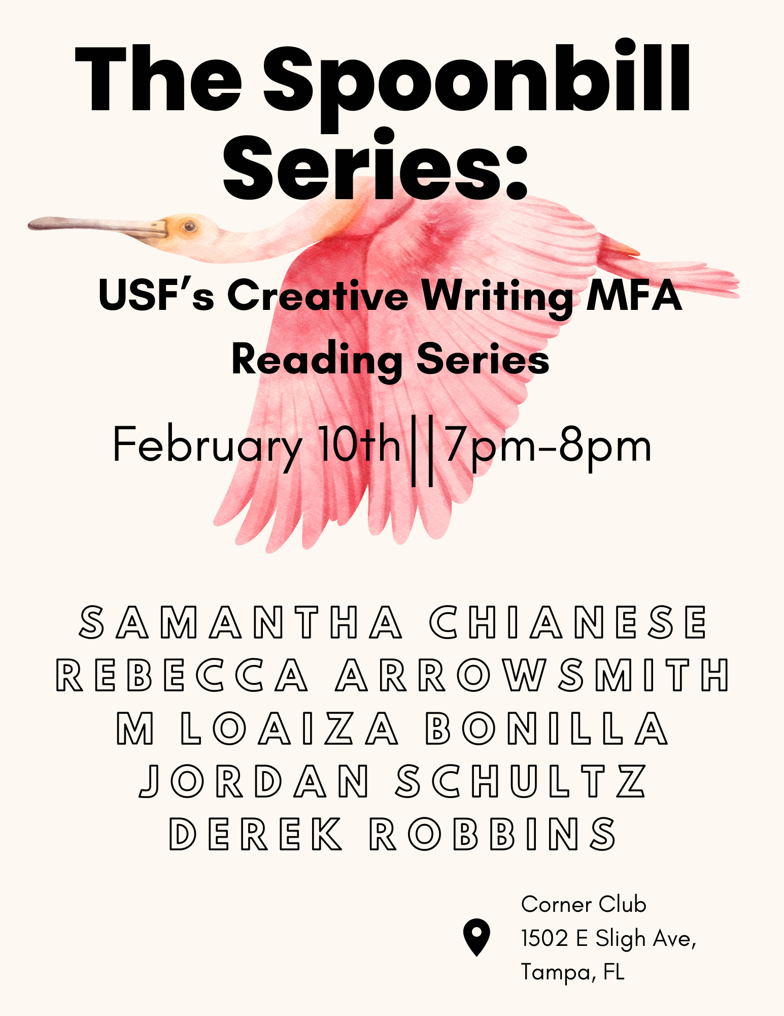 The Spoonbill Series February Flyer